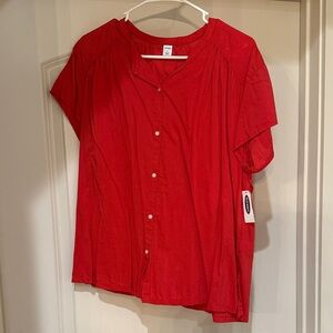 Old Navy Red Women's Button Down Shirt